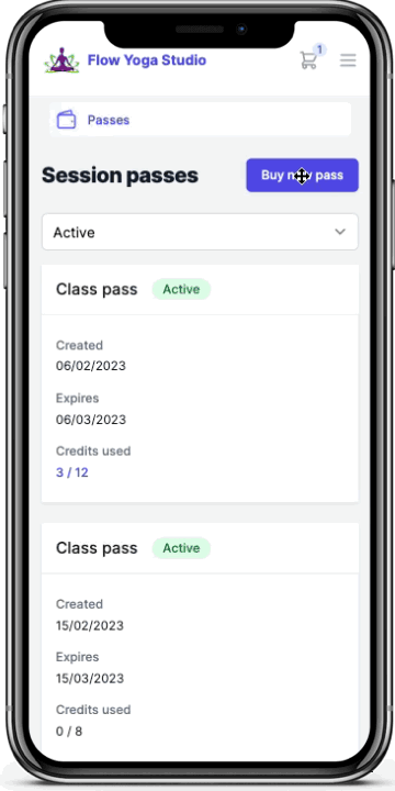 Easily purchase session passes