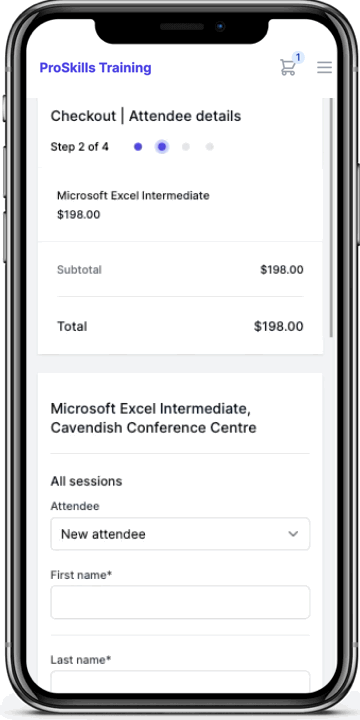 Custom booking form to suit your training requirements